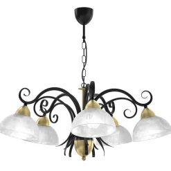 Luminex Hängelampe Glas Metall Landhaus 5-flammig E27 blendarm< Hängelampen|Bürolampen