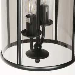 Hängelampen|Bürolampen*Steinhauer Hängelampe Glas Metall Schwarz Rauchgrau E14 elegant