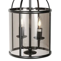 Hängelampen|Bürolampen*Steinhauer Hängelampe Glas Metall Schwarz Rauchgrau E14 elegant