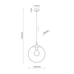Hängelampen|Esszimmer Lampen*TK Lighting Hängelampe Glas rund Ø 35 cm H: max. 175 cm E27 Kugel Schirm