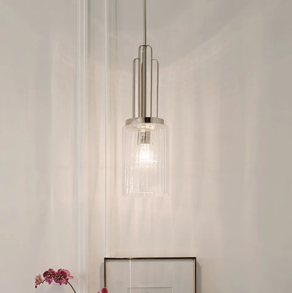 Elstead Hängelampe Glasschirm Ø 17,8 cm H: max. 176,5 cm Art Déco< Hängelampen|Bürolampen