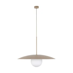 Hängelampen|Bürolampen*TK Lighting Hängelampe Glasschirm Metall rund Ø65 cm E27 Sandgrau