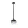 Just Light Hängelampe Glasschirm Rauchgrau Schwarz E27 Ø19 cm rund< Hängelampen|Bürolampen