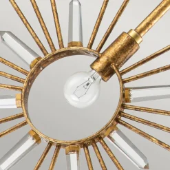 Elstead Hängelampe Gold B: 30,5 cm H: max. 127 cm Metall Kristall< Wohnzimmerlampen|Esszimmer Lampen