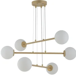 Kugellampen|Moderne Lampen*Sigma Hängelampe Gold Metall Kugelschirm bis 0,6 m wohnlich