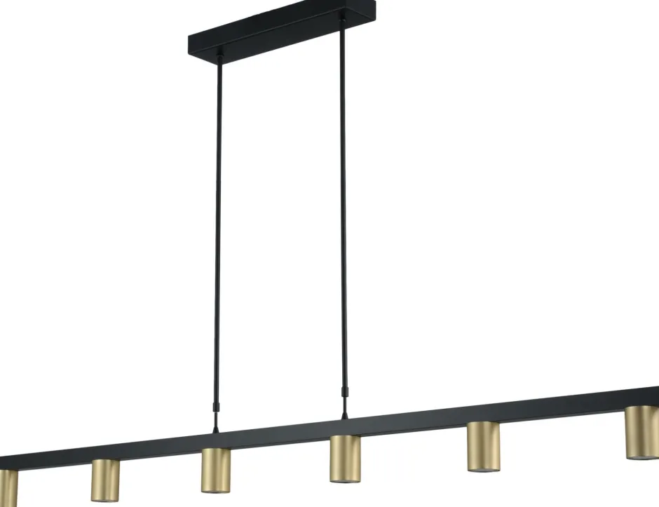 Hängelampen|Wohnzimmerlampen*Masterlight Hängelampe Gold Schwarz 160 cm breit Metall Esstisch