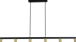 Hängelampen|Wohnzimmerlampen*Masterlight Hängelampe Gold Schwarz 160 cm breit Metall Esstisch