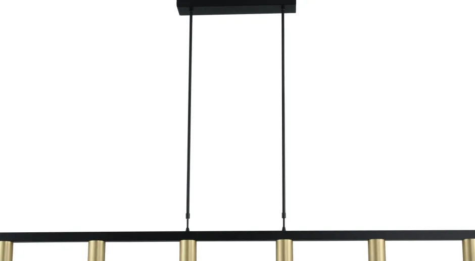 Hängelampen|Wohnzimmerlampen*Masterlight Hängelampe Gold Schwarz 160 cm breit Metall Esstisch