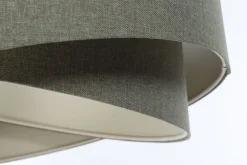 BPS Koncept Hängelampe Grau E27 rund Ø 60 cm Stoff Modern verstellbar< Hängelampen|Bürolampen