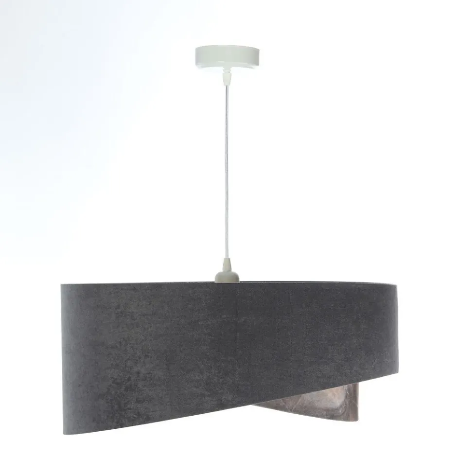 BPS Koncept Hängelampe Grau Gold E27 Stoffschirm Ø 50 cm Modern KARIM< Hängelampen|Bürolampen