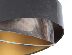 BPS Koncept Hängelampe Grau Gold E27 Stoffschirm Ø 50 cm Modern KARIM< Hängelampen|Bürolampen