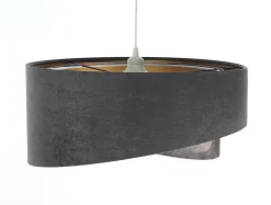 BPS Koncept Hängelampe Grau Gold E27 Stoffschirm Ø 50 cm Modern KARIM< Hängelampen|Bürolampen