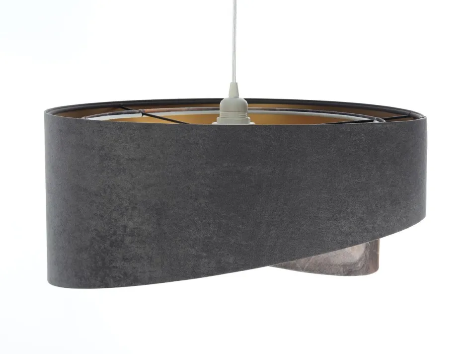 BPS Koncept Hängelampe Grau Gold E27 Stoffschirm Ø 50 cm Modern KARIM< Hängelampen|Bürolampen