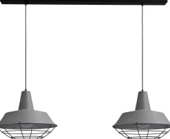 Hängelampen|Industrie Lampen*Masterlight Hängelampe Grau Groß Ø45cm Ziergitter L:130cm Loft