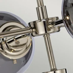 Kugellampen|Retro Lampen*Elstead Hängelampe Grau Nickel Glas Metall Kugelschirm