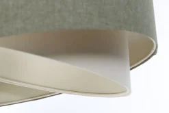 BPS Koncept Hängelampe Grün Creme E27 rund Ø 45 cm Stoff Modern< Hängelampen|Bürolampen