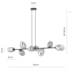 Hängelampen|Bürolampen*Emibig Hängelampe groß 140 cm lang höhenverstellbar E14