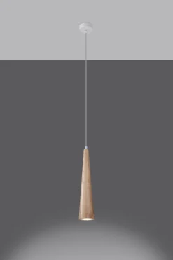 Hängelampen|Wohnzimmerlampen*Sollux Hängelampe Holz Ø 8 cm schmal für GU10 Skandinavisch