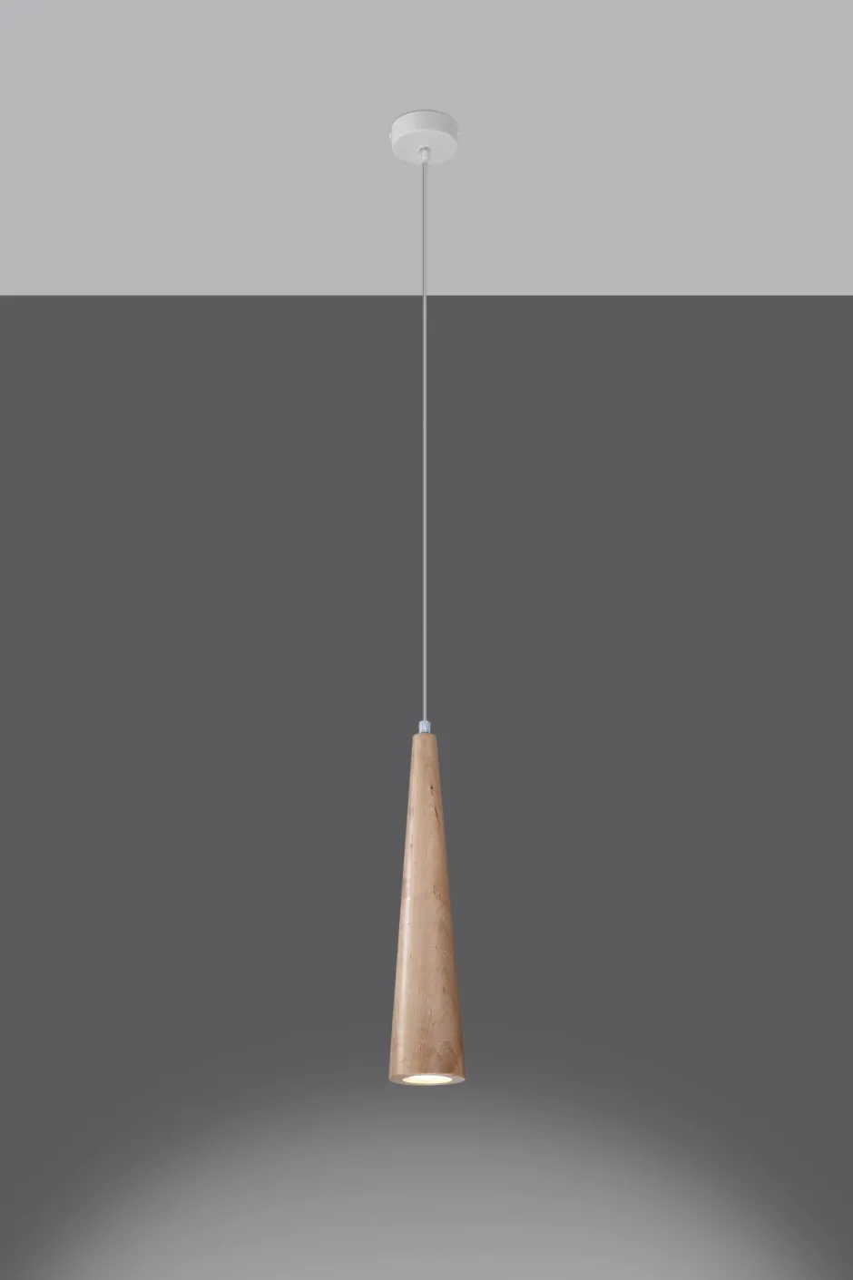 Hängelampen|Wohnzimmerlampen*Sollux Hängelampe Holz Ø 8 cm schmal für GU10 Skandinavisch