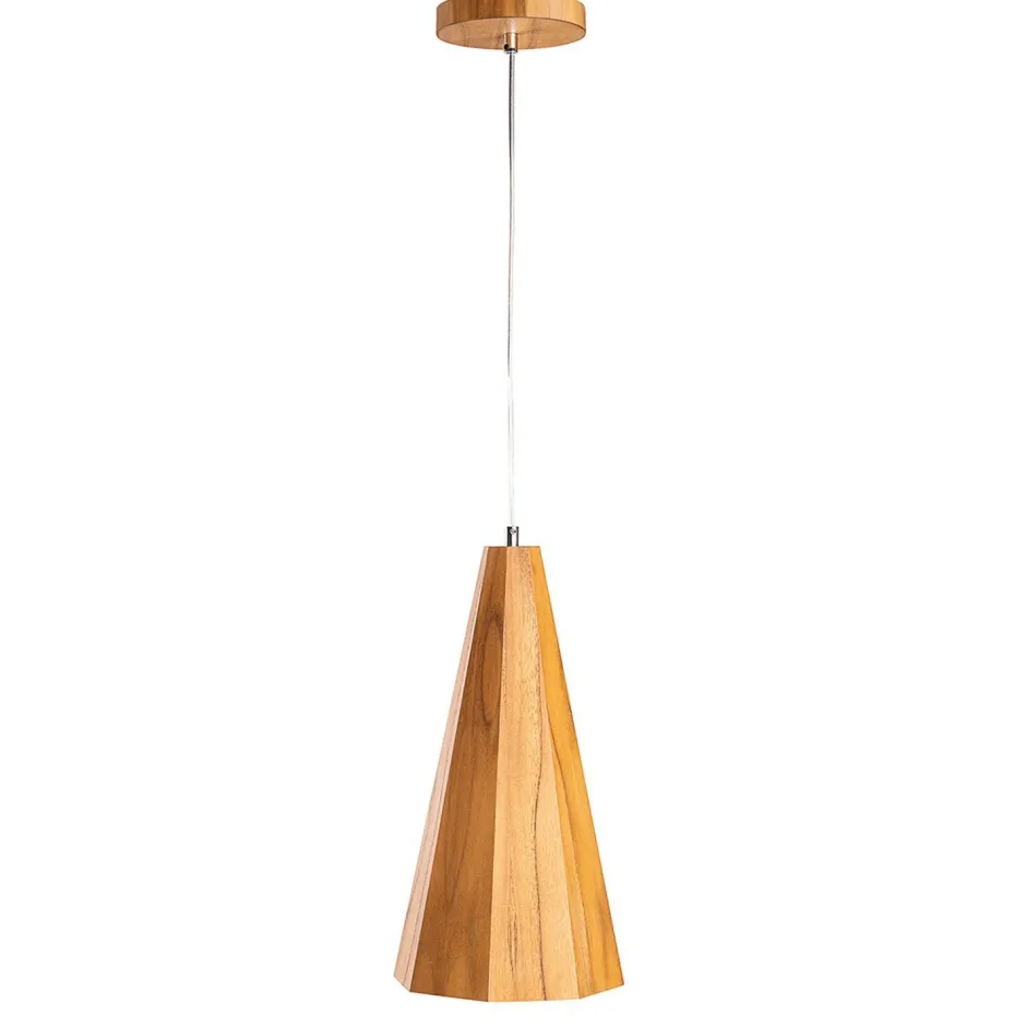 Elstead Hängelampe Holz Furnier Teak B: 20 cm E27 Modern< Hängelampen|Bürolampen