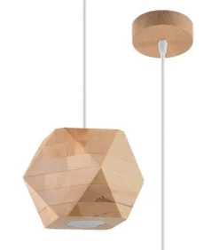 Hängelampen|Wohnzimmerlampen*Sollux Hängelampe Holz geometrisch klein GU10 wohnlich ALBALI