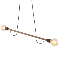 TK Lighting Hängelampe Holz Metall 93 cm lang H: max. 160 cm 2x E27< Hängelampen|Esszimmer Lampen
