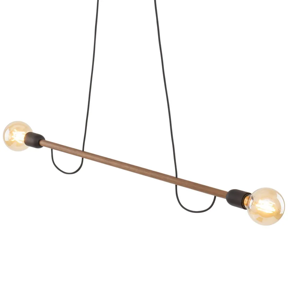 TK Lighting Hängelampe Holz Metall 93 cm lang H: max. 160 cm 2x E27< Hängelampen|Esszimmer Lampen