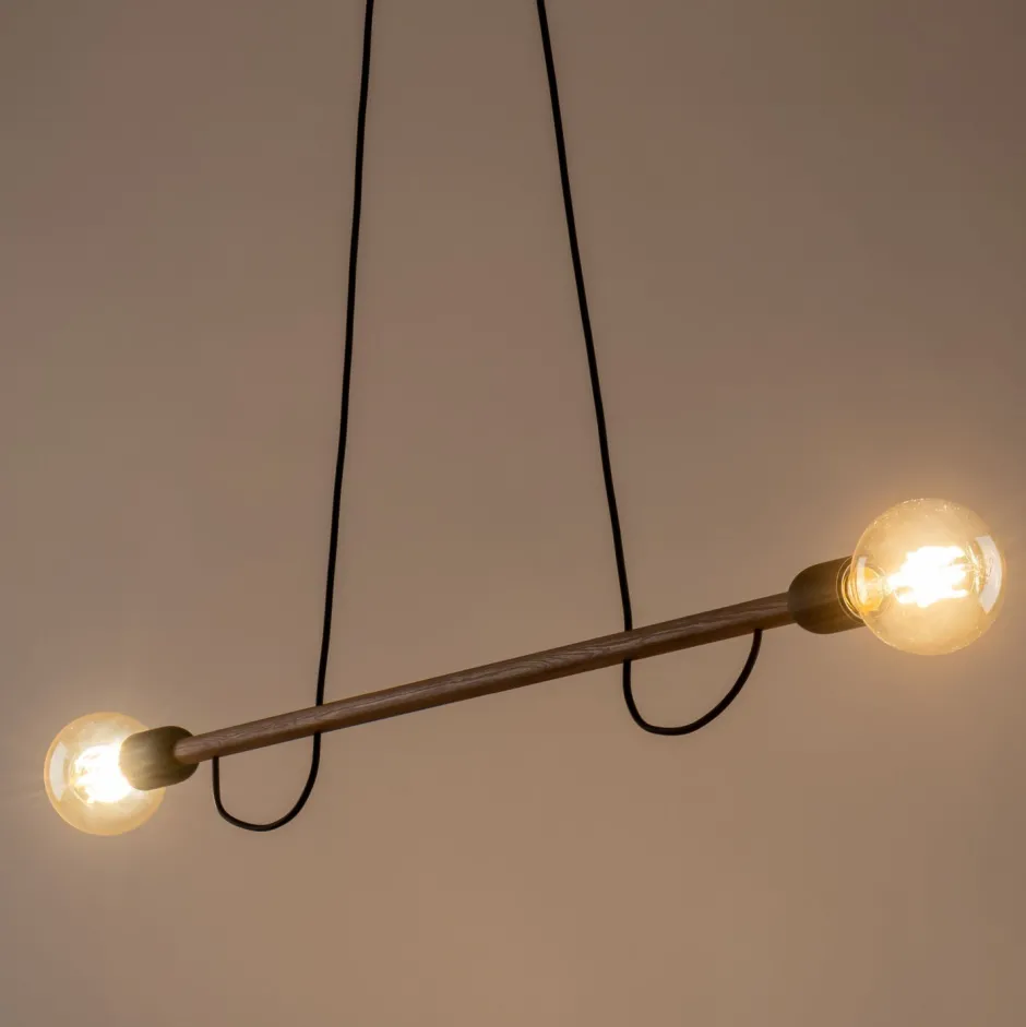 TK Lighting Hängelampe Holz Metall 93 cm lang H: max. 160 cm 2x E27< Hängelampen|Esszimmer Lampen