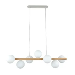 TK Lighting Hängelampe Holz Metall Glas L: 90 cm 7x G9 Modern< Hängelampen|Bürolampen