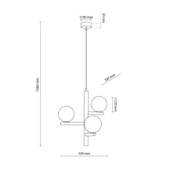 TK Lighting Hängelampe Holz Metall Glas B: 33 cm H: max. 100 cm 3x G9< Hängelampen|Bürolampen