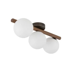 Hängelampen|Bürolampen*TK Lighting Hängelampe Holz Metall Glas B: 33 cm Braun Weiß