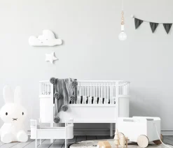 Hängelampen|Bürolampen*Belis Hängelampe Holz Metall Weiß E27 Ø10 cm rund wohnlich