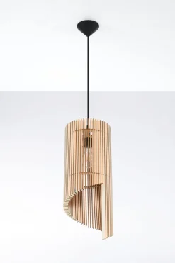 Wohnzimmerlampen|Holzlampen*Sollux Hängelampe Holz Modern wohnlich E27 TEDUSIA Wohnzimmer