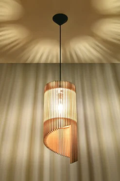 Wohnzimmerlampen|Holzlampen*Sollux Hängelampe Holz Modern wohnlich E27 TEDUSIA Wohnzimmer