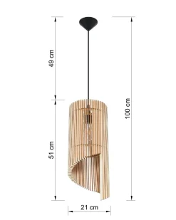 Wohnzimmerlampen|Holzlampen*Sollux Hängelampe Holz Modern wohnlich E27 TEDUSIA Wohnzimmer