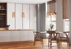 Bürolampen|Lampen Aus Aller Welt*Nowodvorski Hängelampe Holz Schirm E27 Ø 16 cm Weiß Natur LOZORNO