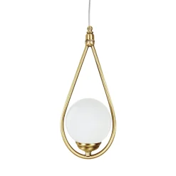 Giovanni Battista Hängelampe in Bronze hell Weiß E14 Messing Glas Jugendstil< Wohnzimmerlampen|Glaslampen