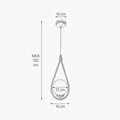 Giovanni Battista Hängelampe in Bronze hell Weiß E14 Messing Glas Jugendstil< Wohnzimmerlampen|Glaslampen