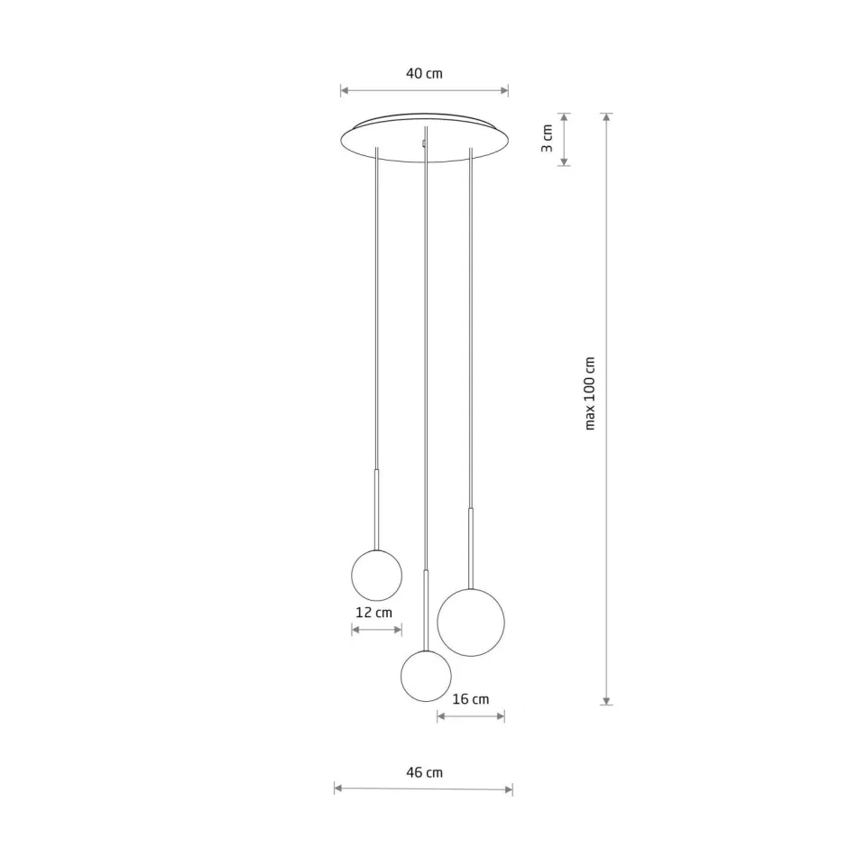Hängelampen|Bürolampen*Nowodvorski Hängelampe in Schwarz Weiß Gold matt 3-flammig G9 Glas
