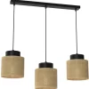 Hängelampen|Bürolampen*Luminex Hängelampe Jute Metall Schwarz Natur 75 cm E27 wohnlich