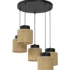 Luminex Hängelampe Jute Metall Schwarz Natur E27 Ø58 cm rund< Hängelampen|Esszimmer Lampen