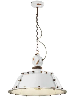 Wohnzimmerlampen|Keramiklampen*Ferroluce Hängelampe Keramik E27 H: max. 110 cm Weiß Shabby Antik