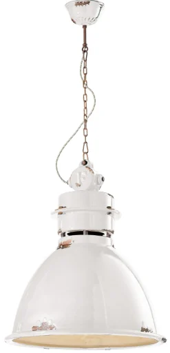 Wohnzimmerlampen|Keramiklampen*Ferroluce Hängelampe Keramik E27 H: max. 140 cm Weiß Shabby Antik