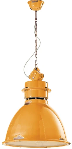 Wohnzimmerlampen|Keramiklampen*Ferroluce Hängelampe Keramik E27 H: max. 140 cm Gelb Shabby Antik