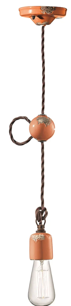 Ferroluce Hängelampe Keramik E27 H: max. 120 cm Vintage ARASI< Bürolampen|Wohnzimmerlampen