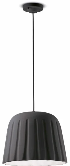 Ferroluce Hängelampe Keramik E27 rund D: 40 cm H: max. 150 cm< Wohnzimmerlampen|Keramiklampen