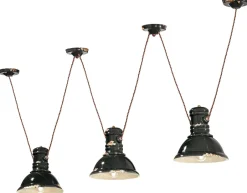 Wohnzimmerlampen|Keramiklampen*Ferroluce Hängelampe Keramik E27 Schwarz Shabby Antik 3-flammig
