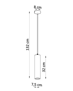 Sollux Hängelampe Keramik Weiß Ø 7,5 cm schmal bemalbar GU10< Wohnzimmerlampen|Keramiklampen