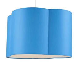 TK Lighting Hängelampe Kinder Metall Stoff E27 Weiß Blau<Kinder Hängelampen|Esszimmer Lampen