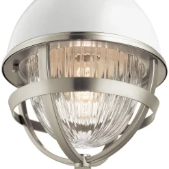 Elstead Hängelampe klein Ø 20,4 cm rund H: max. 135,9 cm Metall Glas< Hängelampen|Bürolampen